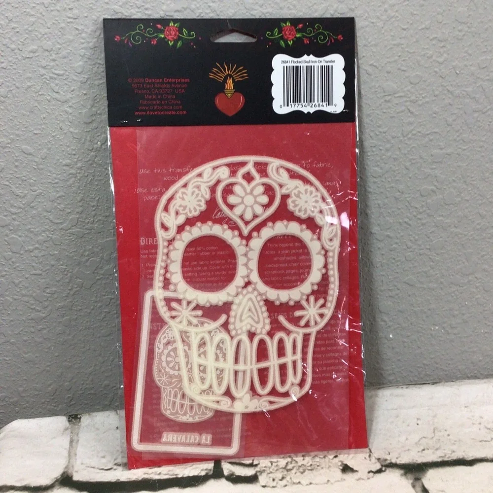 Sugar Skull Day Of Dead Dia De Muertos Appliqué Lot Of 2 Iron-On Transfer Patch